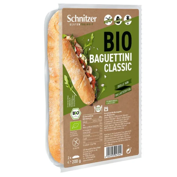 Schnitzer Gluten Free Baguettes Classiques à Cuire - 2 X 180 GR