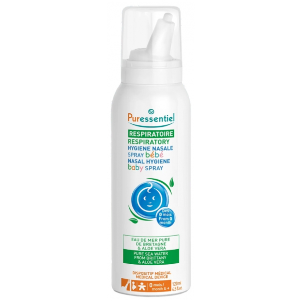 Puressentiel Respiratoire Spray Hygiène Nasale Bébé à l'Aloe Vera - 120 ML