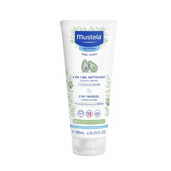 Mustela Gel Nettoyant 2 En 1 Corps Et Cheveux Peaux Normales 200 ml