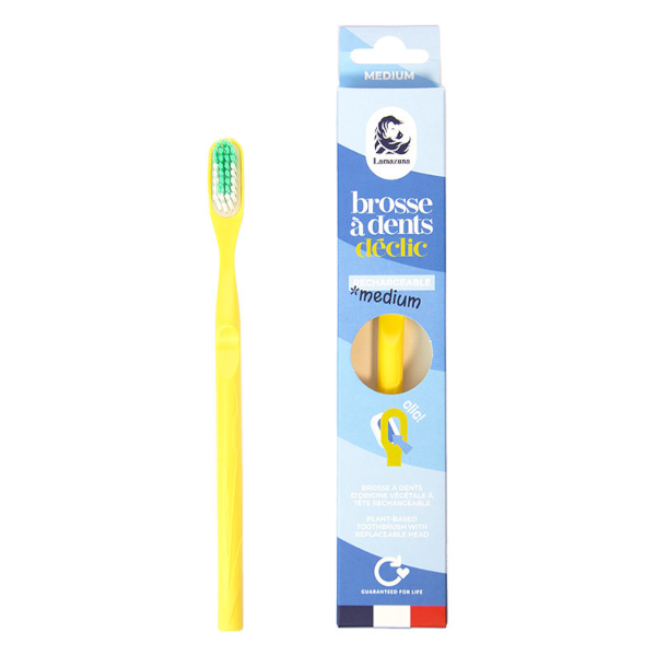 Lamazuna Brosse à dent Médium Jaune Rechargeable - 1 Pièce