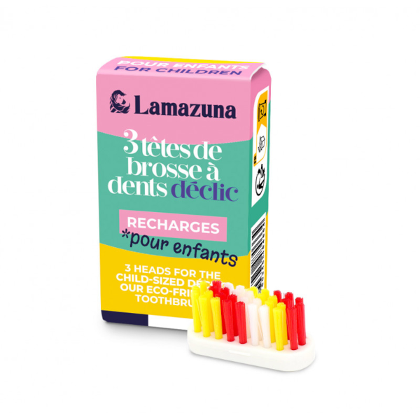 Lamazuna Recharge 3 têtes brosse à dents - enfants