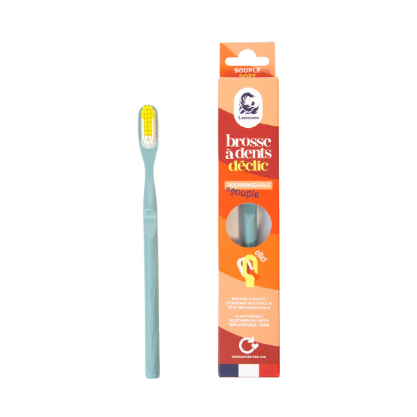 Lamazuna Brosse à dent Souple Bleu Orage Rechargeable - 1 Pièce