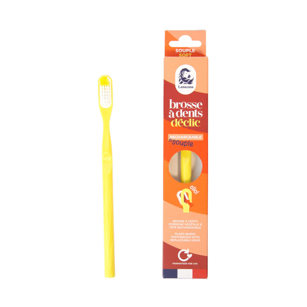 Lamazuna Brosse à dent Souple Jaune Rechargeable - 1 Pièce