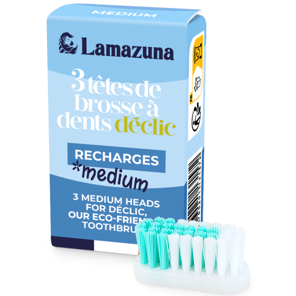 Lamazuna Recharge 3 têtes brosse à dents - Médium