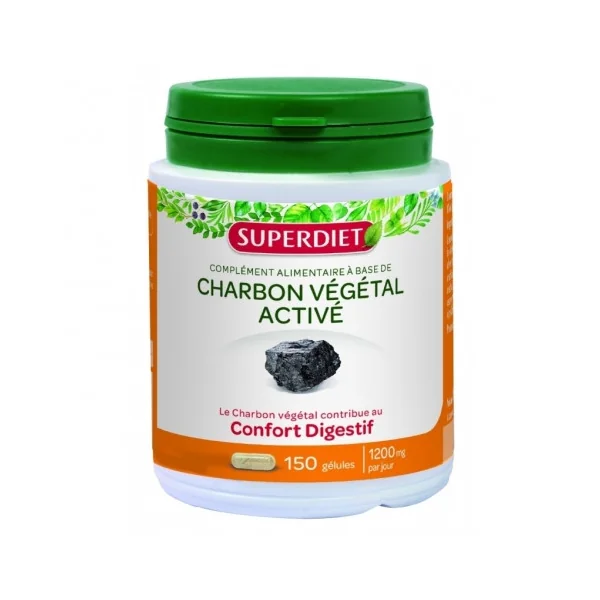 Superdiet Charbon Végétal - 150 Gélules